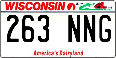 WI license plate 263NNG
