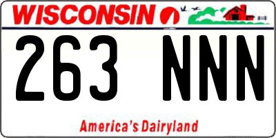 WI license plate 263NNN