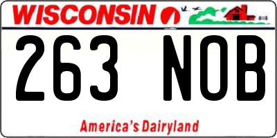 WI license plate 263NOB