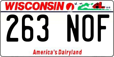 WI license plate 263NOF