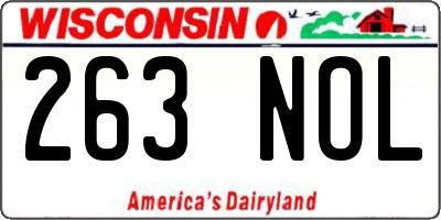 WI license plate 263NOL