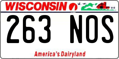 WI license plate 263NOS