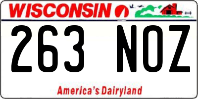 WI license plate 263NOZ