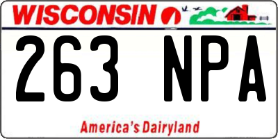 WI license plate 263NPA