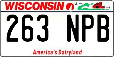 WI license plate 263NPB
