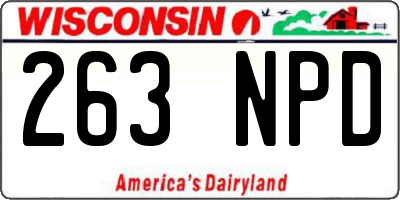 WI license plate 263NPD