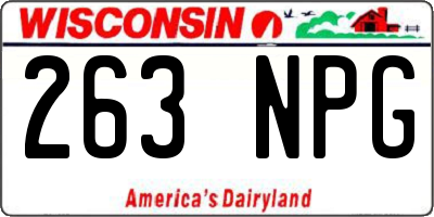 WI license plate 263NPG