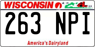 WI license plate 263NPI