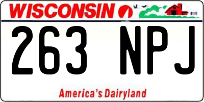 WI license plate 263NPJ