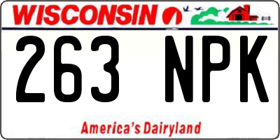 WI license plate 263NPK