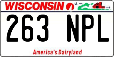 WI license plate 263NPL