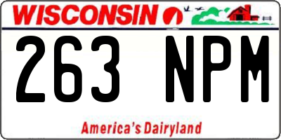 WI license plate 263NPM