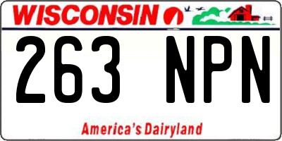 WI license plate 263NPN