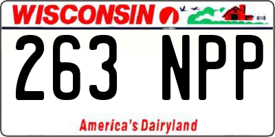 WI license plate 263NPP