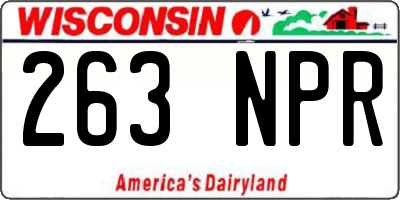 WI license plate 263NPR