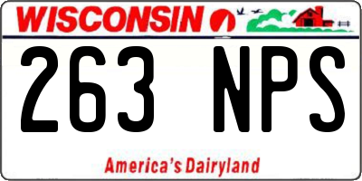 WI license plate 263NPS