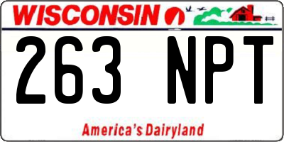 WI license plate 263NPT