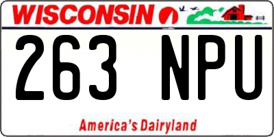 WI license plate 263NPU