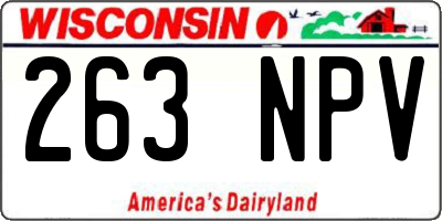 WI license plate 263NPV