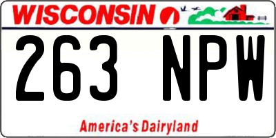 WI license plate 263NPW