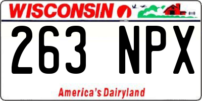 WI license plate 263NPX