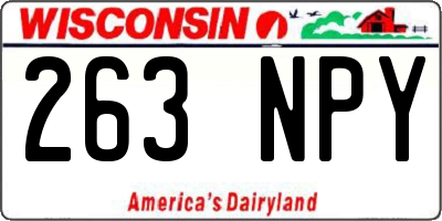 WI license plate 263NPY