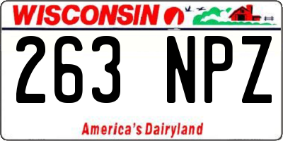 WI license plate 263NPZ