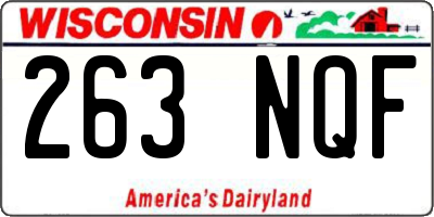 WI license plate 263NQF