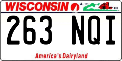 WI license plate 263NQI