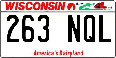 WI license plate 263NQL