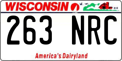 WI license plate 263NRC