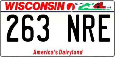 WI license plate 263NRE