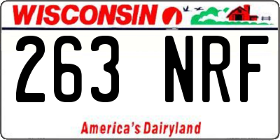 WI license plate 263NRF