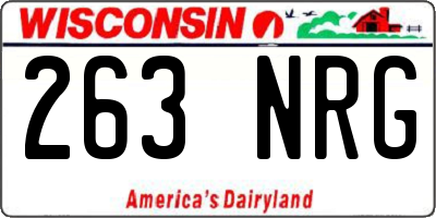 WI license plate 263NRG