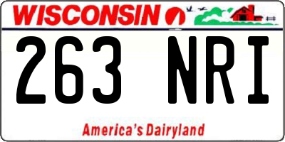 WI license plate 263NRI