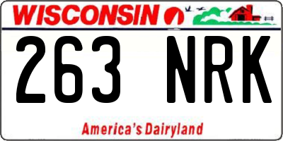 WI license plate 263NRK