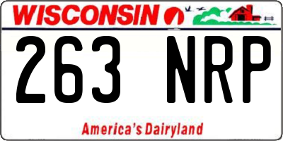 WI license plate 263NRP