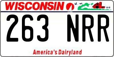 WI license plate 263NRR