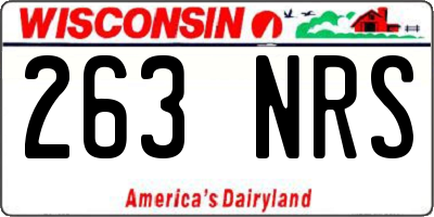 WI license plate 263NRS
