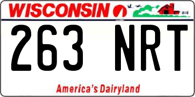 WI license plate 263NRT