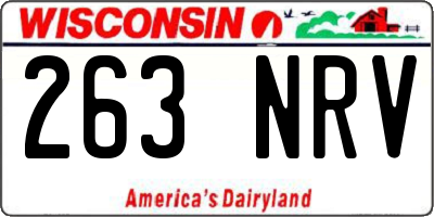 WI license plate 263NRV