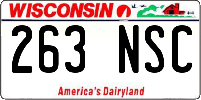 WI license plate 263NSC