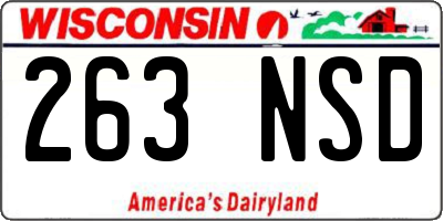 WI license plate 263NSD