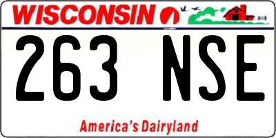 WI license plate 263NSE