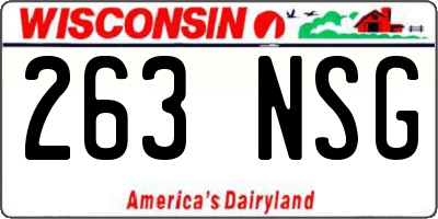 WI license plate 263NSG