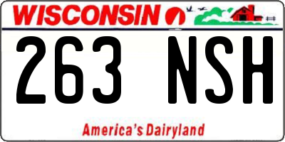 WI license plate 263NSH