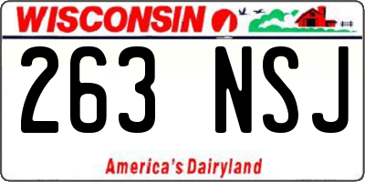 WI license plate 263NSJ