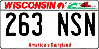 WI license plate 263NSN