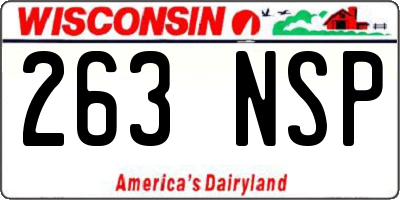 WI license plate 263NSP