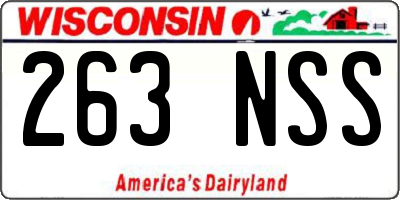 WI license plate 263NSS